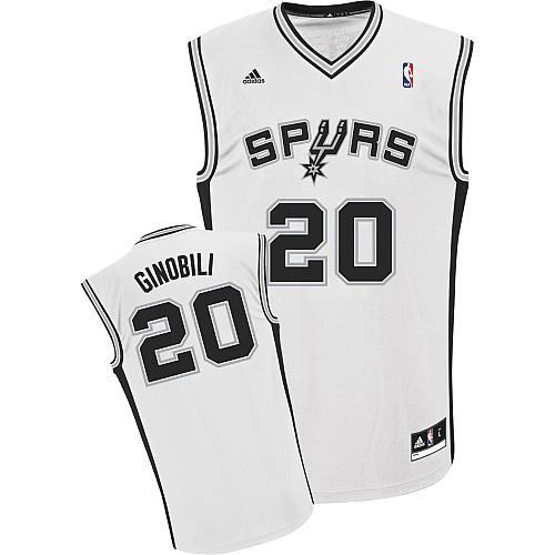  NBA San Antonio Spurs 20 Manu Ginobili New Revolution 30 Swingman Home White Jersey